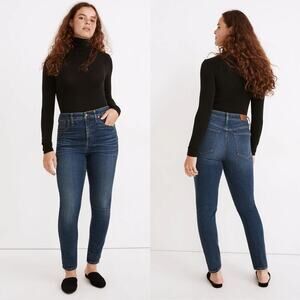 Madewell Curvy High Rise Skinny Jeans Lanette Dark Blue Wash Size 26